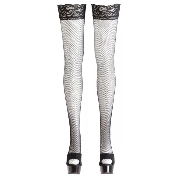 Cottelli - Spitzennetzhalter (schwarz) - L