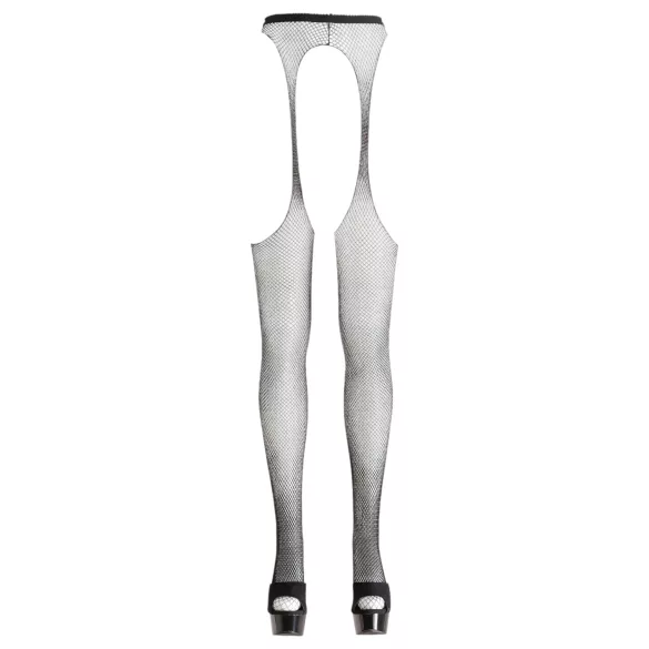 Cottelli - Netz Strapsstrumpfhose (schwarz) - L/XL
