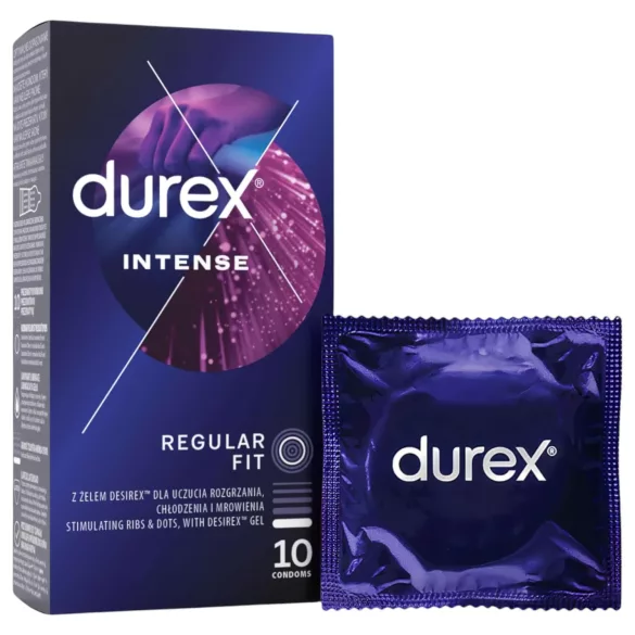 Durex Intense - geripptes und genopptes Kondom (10 Stk.)