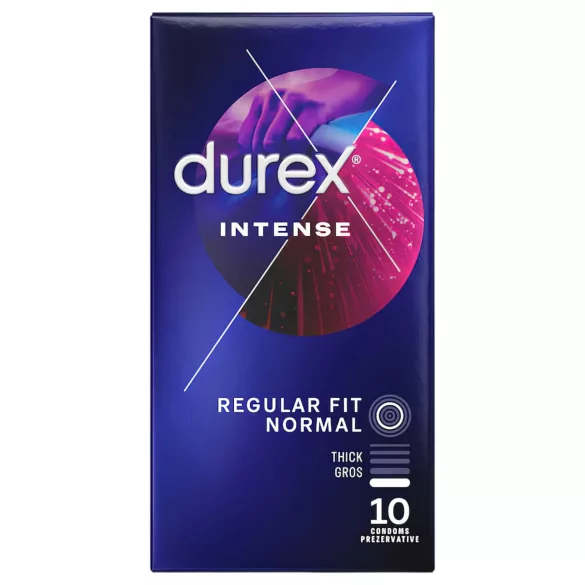 Durex Intense - geripptes und genopptes Kondom (10 Stk.)