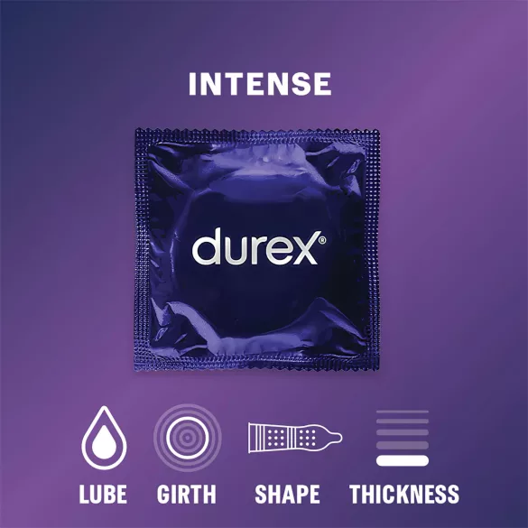 Durex Intense - geripptes und genopptes Kondom (10 Stk.)