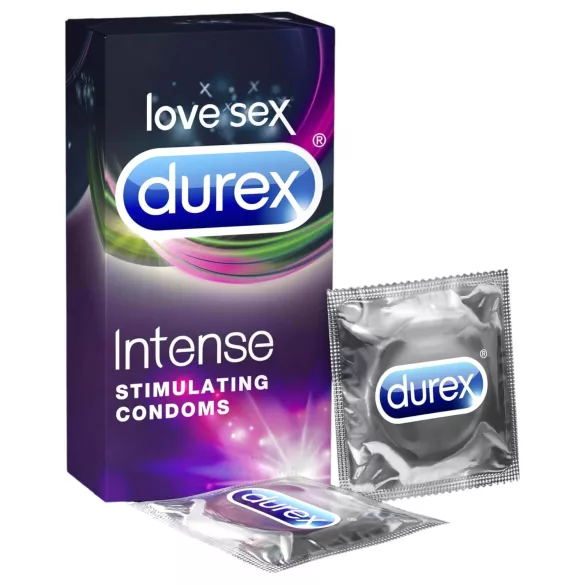 Durex Intense - geripptes und genopptes Kondom (10 Stk.)