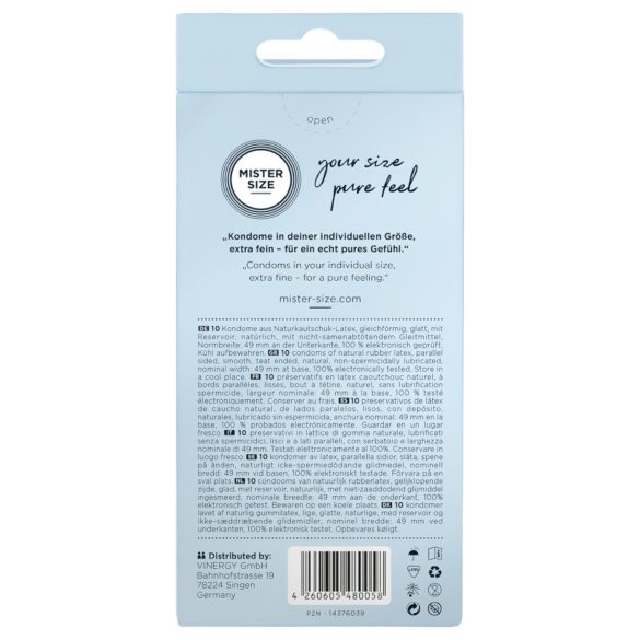 Mister Size dünnes Kondom - 49mm (10 Stk.)