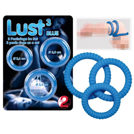 You2Toys - Lust Penisringtrio - blau