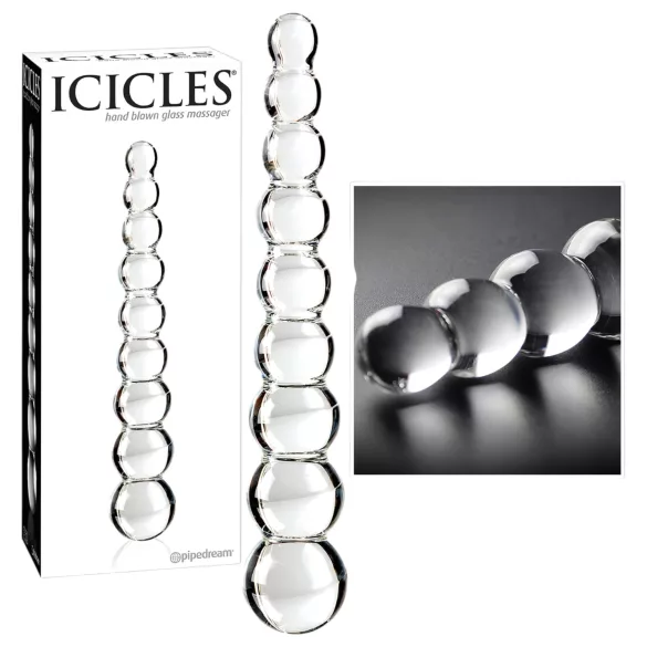 Icicles No. 2 - Kugelförmiger Glasdildo (Transparent)
