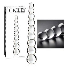 Icicles No. 2 - kugelförmiger Glasdildo (durchscheinend)