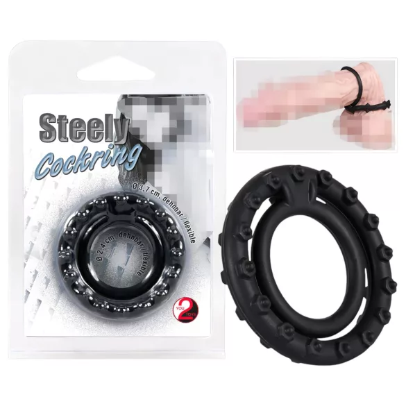 You2Toys - Stählerner Penis-Hoden-Ring in Einem