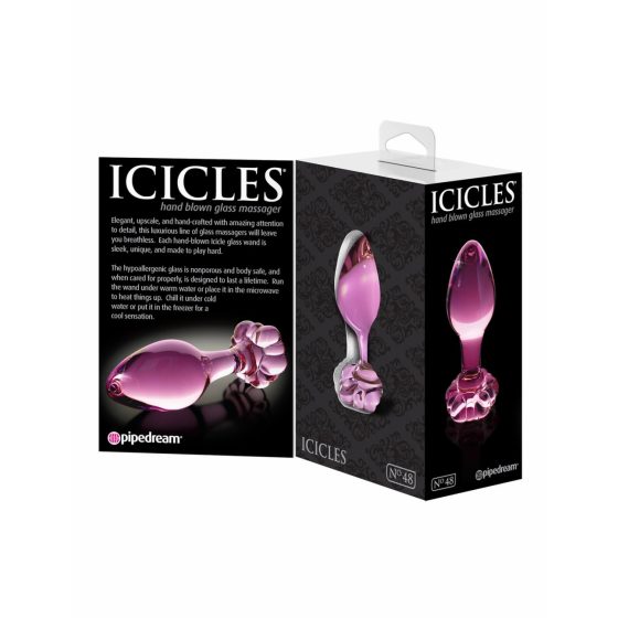 Icicles No. 48 - Blumen-Analkonus aus Glas (rosa)