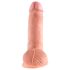 King Cock 7" Hoden-Dildo (18 cm) - Natur