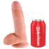 King Cock 7" Hoden-Dildo (18 cm) - Natur