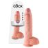 King Cock 10 großer Dildo mit Hoden (25 cm) - natur