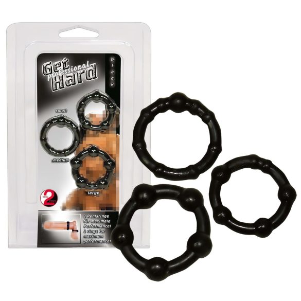 You2Toys - Sei stark! Penisring-Set - Schwarz (3 Stk.)
