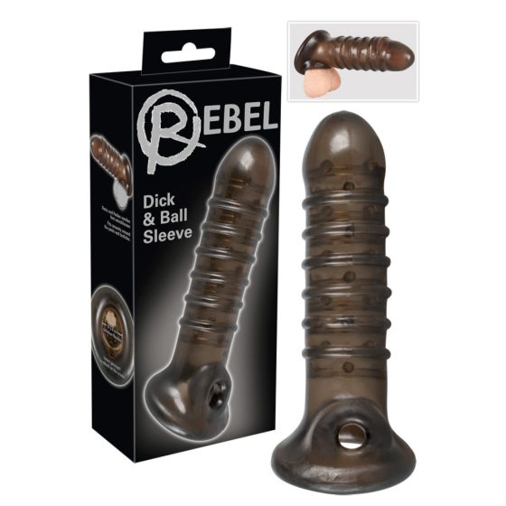 Rebel - gerippter Penis-Umhang (Rauch)