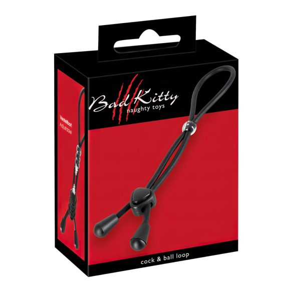 Bad Kitty - Schwarzer Silikon Hoden- & Penisring