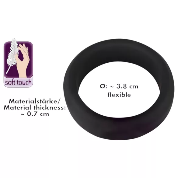 Black Velvet - extra dicke Penisring (3,8 cm) - schwarz