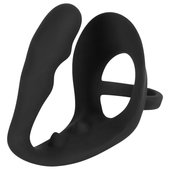 Black Velvet - Penis- und Hodenring Anal-Dildo (schwarz)