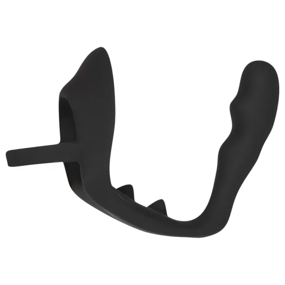 Black Velvet - Penis- und Hodenring Anal-Dildo (schwarz)