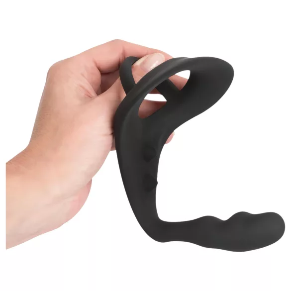 Black Velvet - Penis- und Hodenring Anal-Dildo (schwarz)