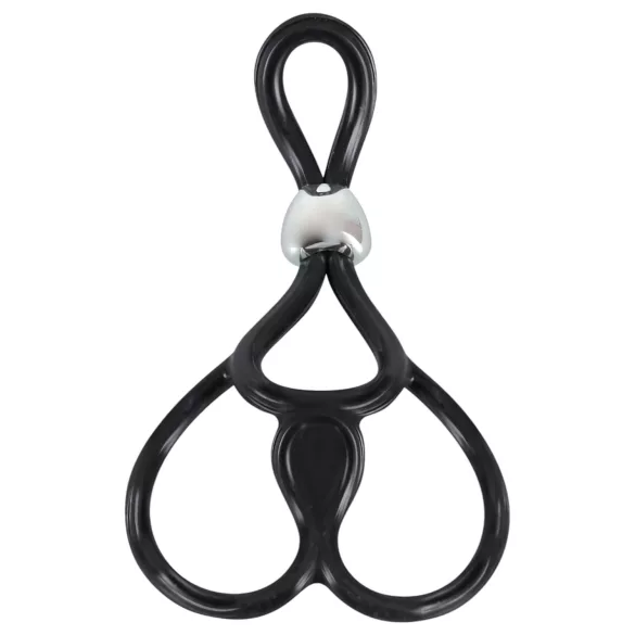 You2Toys - Dreifach, verstellbarer Penis- & Hodens-Ring (schwarz)