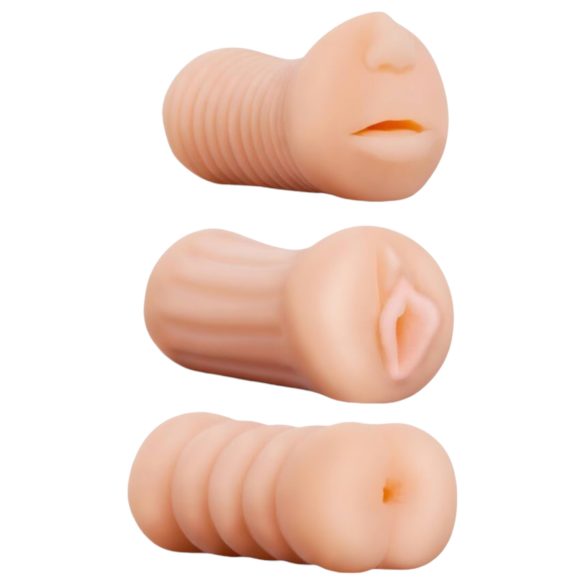 Pocket Rocket Set (3er Pack) - Saftige Kunst-Vagina, Mund, Po