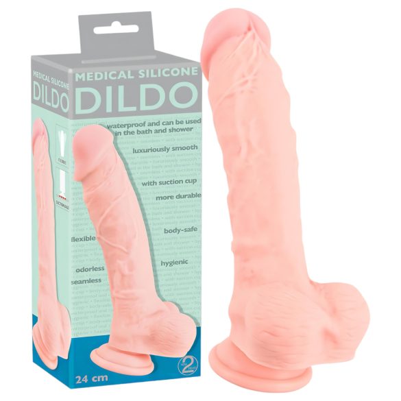 Medizinisches Silikon-Dildo (24cm) - Natur