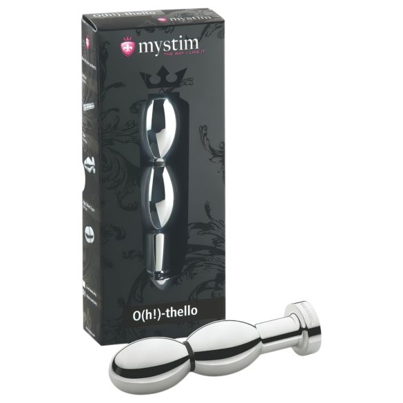 mystim O(h!)-thello - Elektro Kugel Analplug (Silber)