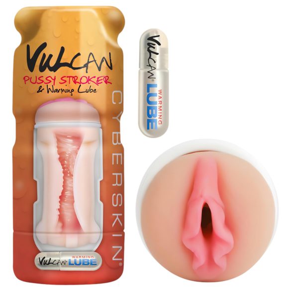 Vulcan Stroker - Realistische Vagina + wärmendes Gleitgel (Natur)
