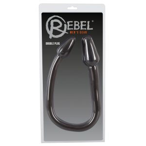 Rebel Double Plug - doppelkegelförmiger Analdildo (schwarz)