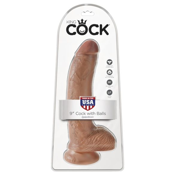 King Cock 23 cm Hodendildo - Braun