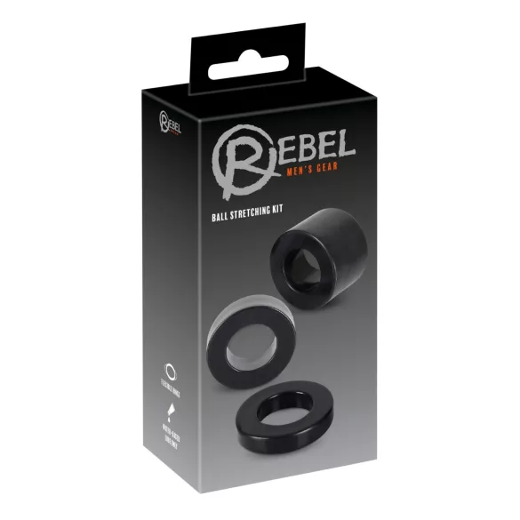 Rebel Ball - Penis- und Hodenring-Set - (schwarz)