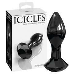Icicles No. 78 - konischer Glas Anal Dildo (schwarz)