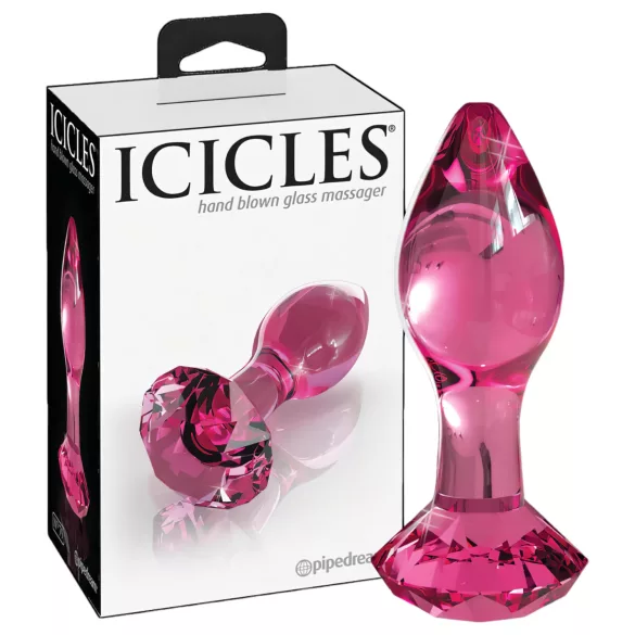 Icicles No. 79 - Kegelförmiger Glas-Plug (pink)