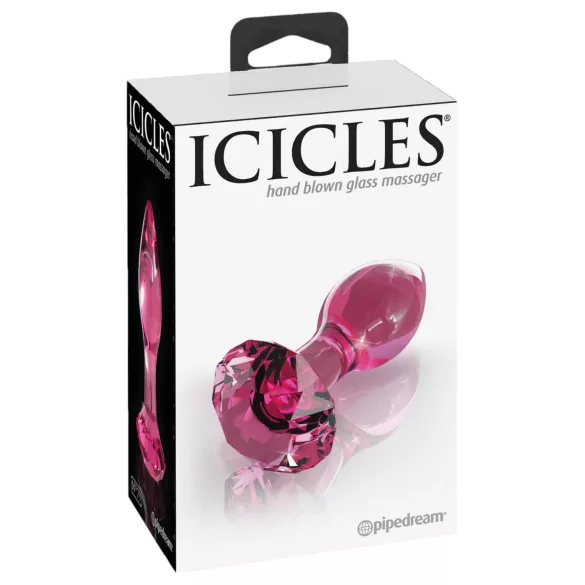 Icicles No. 79 - Kegelförmiger Glas-Plug (pink)