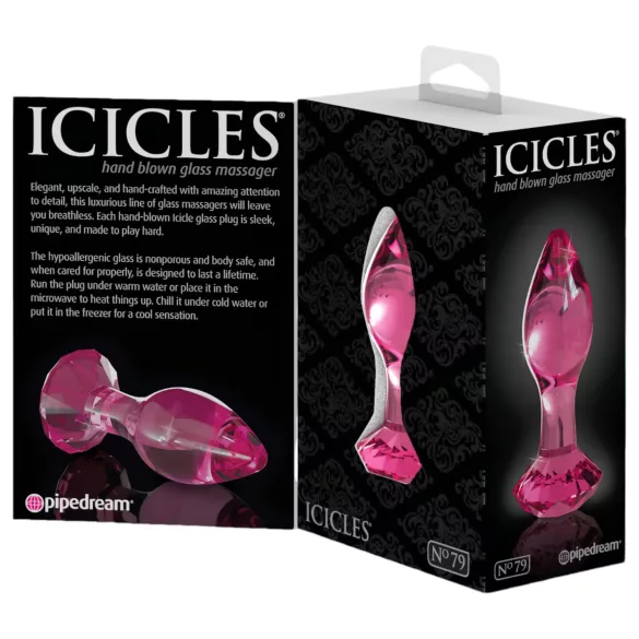 Icicles No. 79 - Kegelförmiger Glas-Plug (pink)