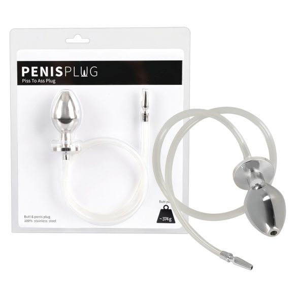 Piss-to-Ass Plug - Hohl Analkegel mit Harnröhrendehner