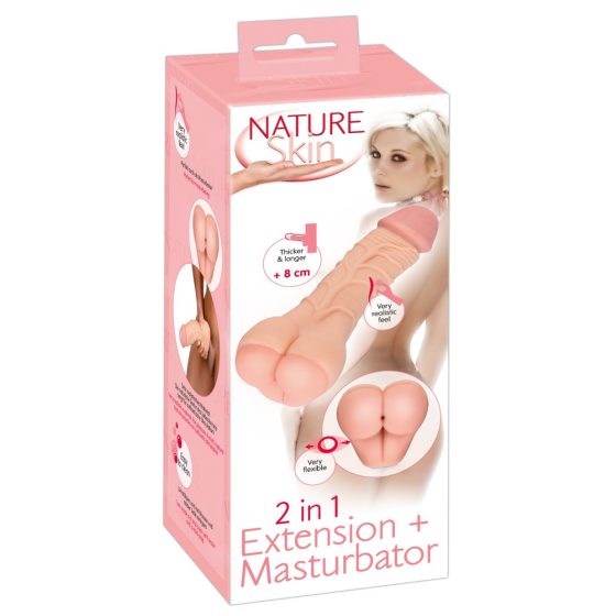 Nature Skin - 2in1 Masturbator und Penisverlängerung (naturfarben)