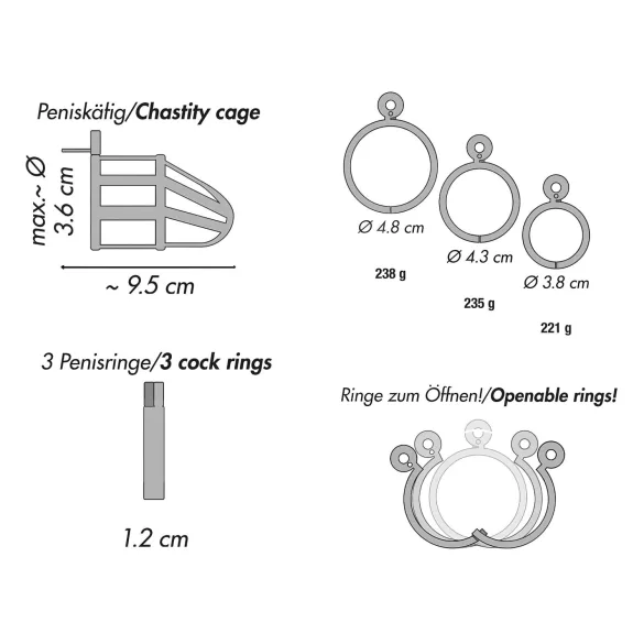 You2Toys Chastity Cage: Metall Peniskäfig mit Schloss