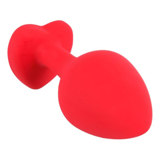 You2Toys Plug M - Anal-Dildo mit schwarzem Stein und Herzform - Medium (Rot)