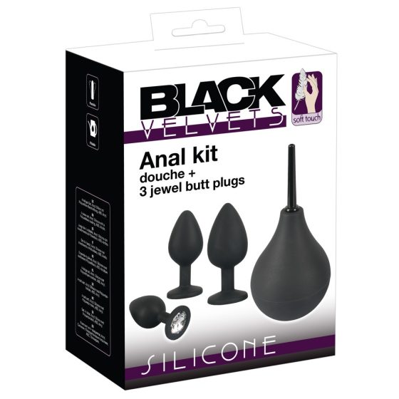 Black Velvet - Anal-Dildo-Set (4-teilig) - schwarz