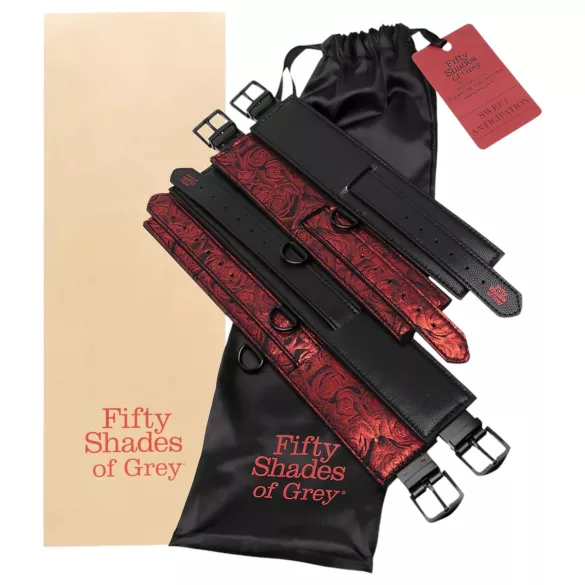Fifty Shades of Grey - Handfesseln Set (schwarz-rot)