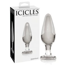 Icicles No. 26 - Kegelförmiger Glas Analplug (transparent)