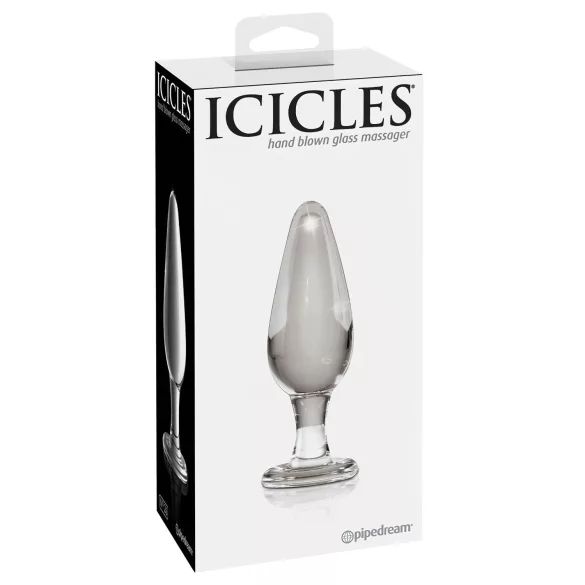 Icicles No. 26 - Kegelförmiger Glas Analplug (transparent)