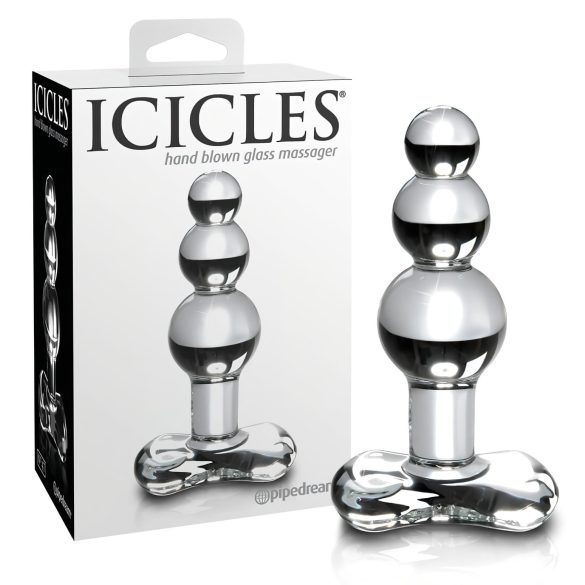 Icicles Nr. 47 - Dreifach-Perlen, Glas Analplug (transparent)