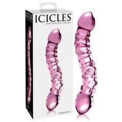 Icicles No. 55 - Zweiseitiger, G-Punkt Glasdildo (rosa)