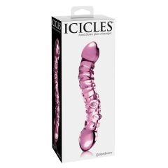 Icicles No. 55 - Zweiseitiger, G-Punkt Glasdildo (rosa)