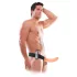 Strap-On 8 - anlegbarer, hohler Vibrator (natur)
