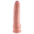 King Cock 9 - Großer Saugnapf-Dildo mit Hoden (23 cm) - Naturfarben