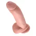 King Cock 9 - großer Dildo mit Hoden und Saugnapf (23 cm, naturfarben)