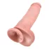 King Cock 11 - Saugnapf-Dildo mit Hoden (28cm) - Natur
