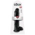 King Cock 11" - großer Dildo mit Saugnapf und Hoden (28 cm) - schwarz